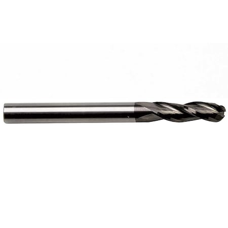 Gs Tooling 5/64" Diameter 3-Flute Ball Nose Regular Length TiAlN Coated Carbide End Mill 102457